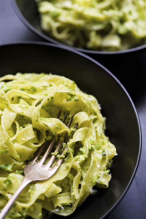 This lively springtime asparagus pasta is defined by textural contrast